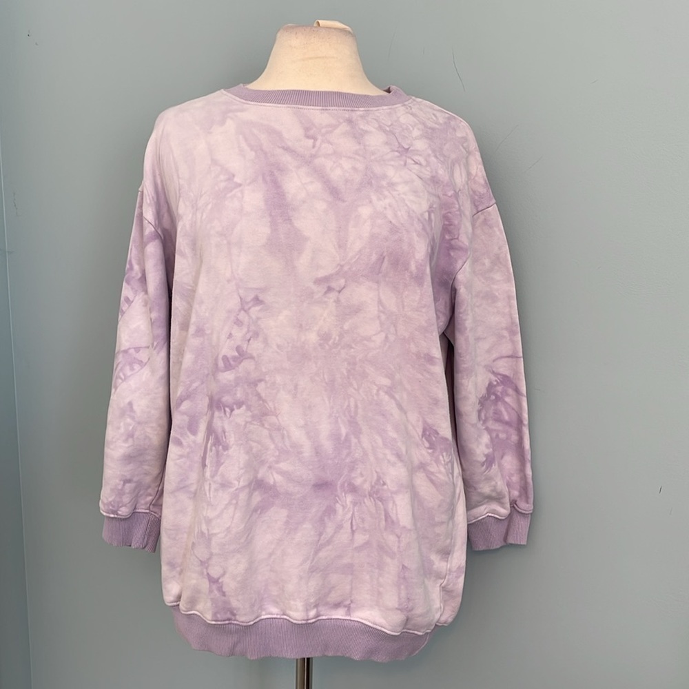 Princess Polly Tie Dye‎ Oversized Crew Neck Sweatshirt Purple Size 4